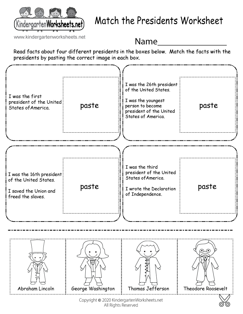 Match The Presidents Worksheet Free Printable Digital amp amp 