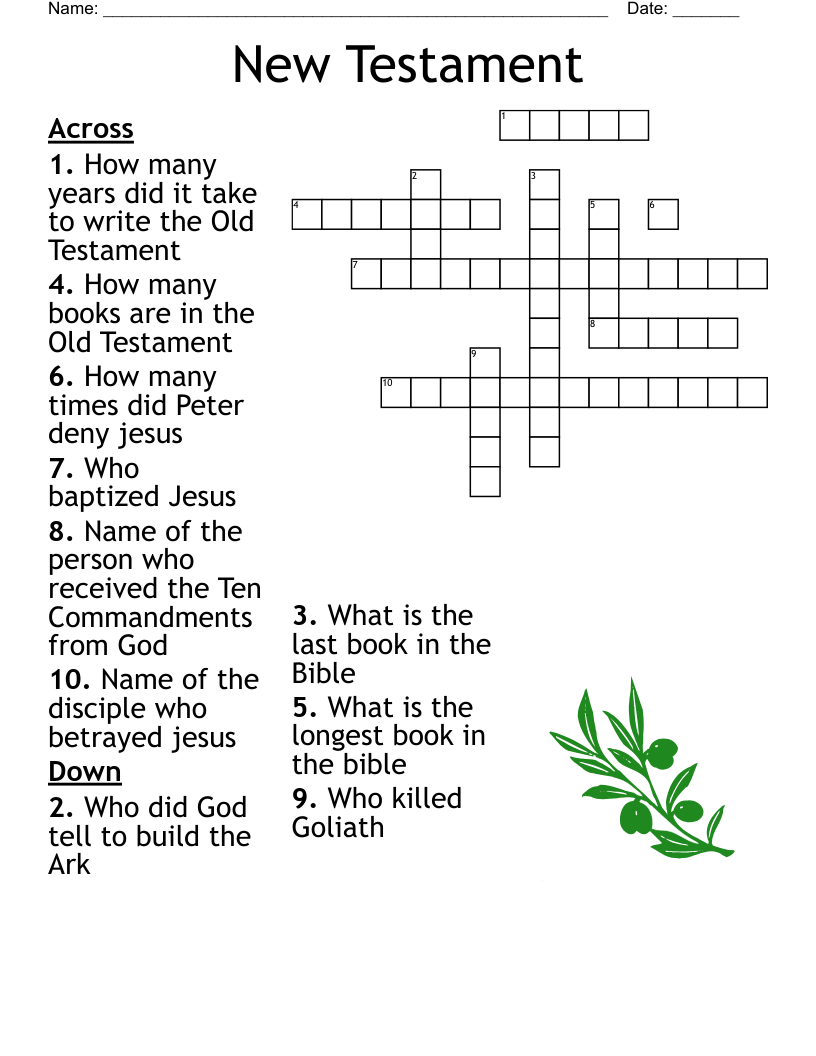 Book Of Matthew Crossword Puzzles Printable