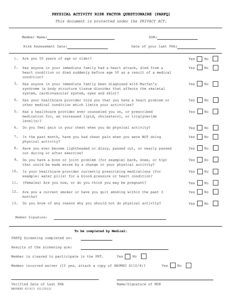 Navy Parfq Form 2024