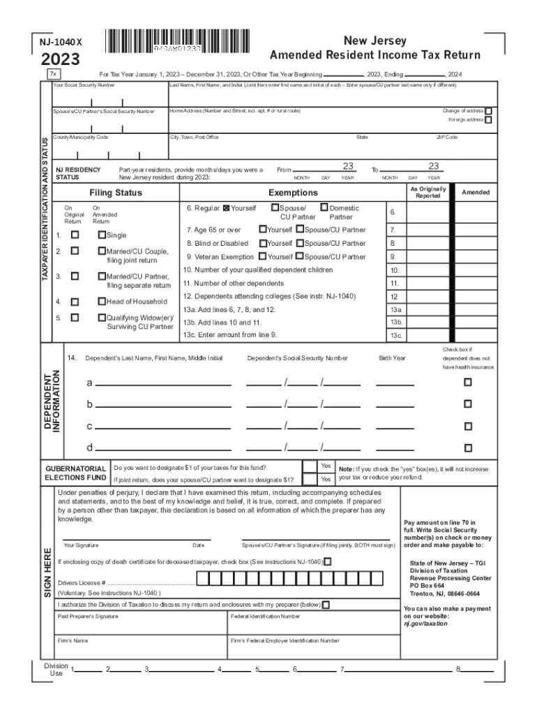 1040x Form 2023 Printable