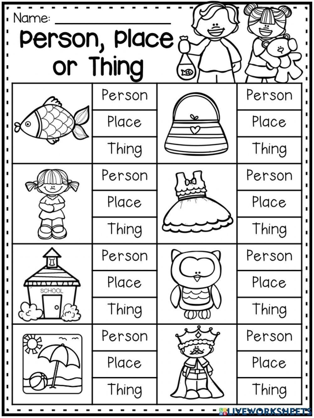Free Printable Noun Worksheets