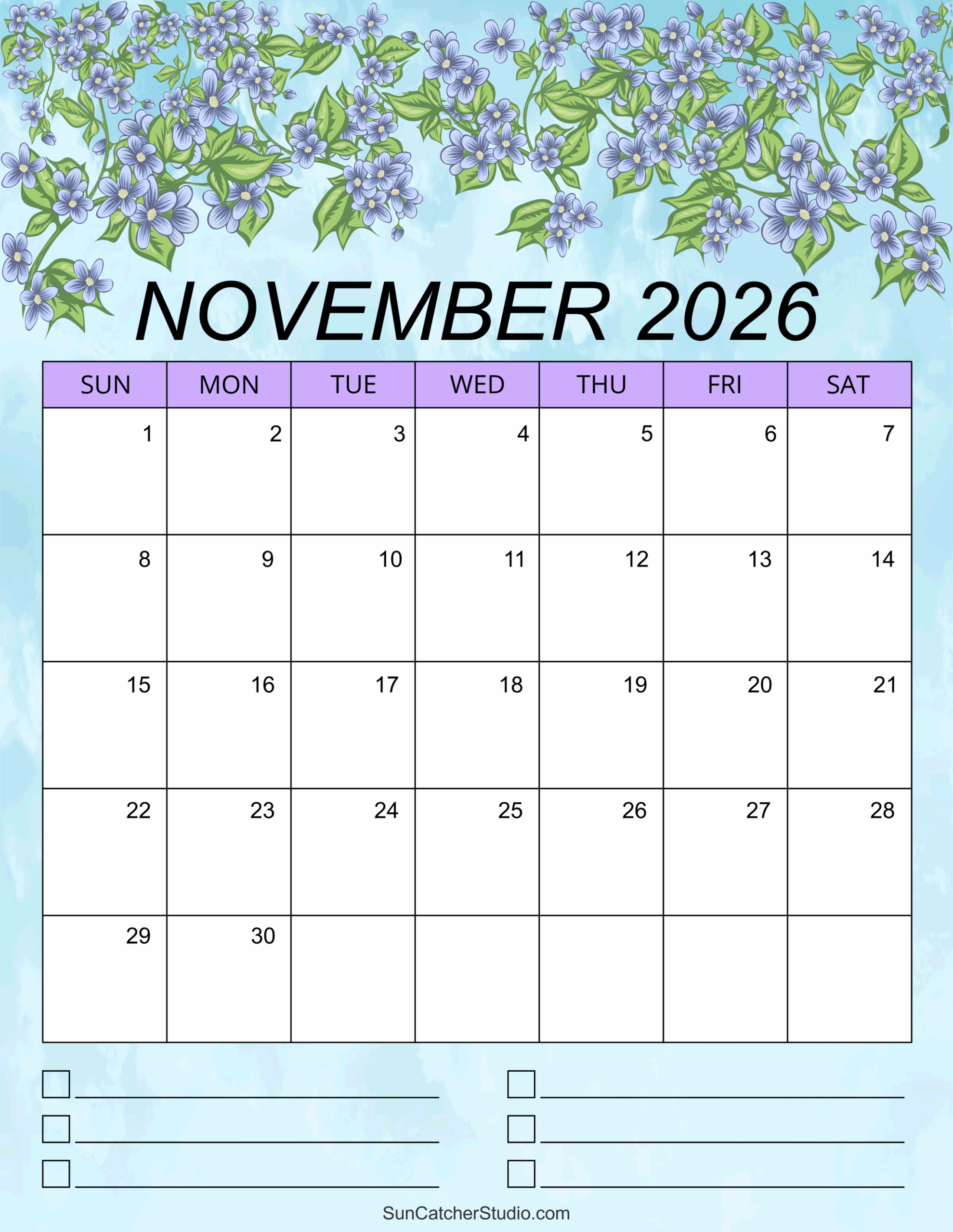 November 2026 Calendar Printable Free Download