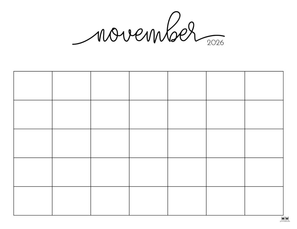 Kids Printable Calendar November 2026