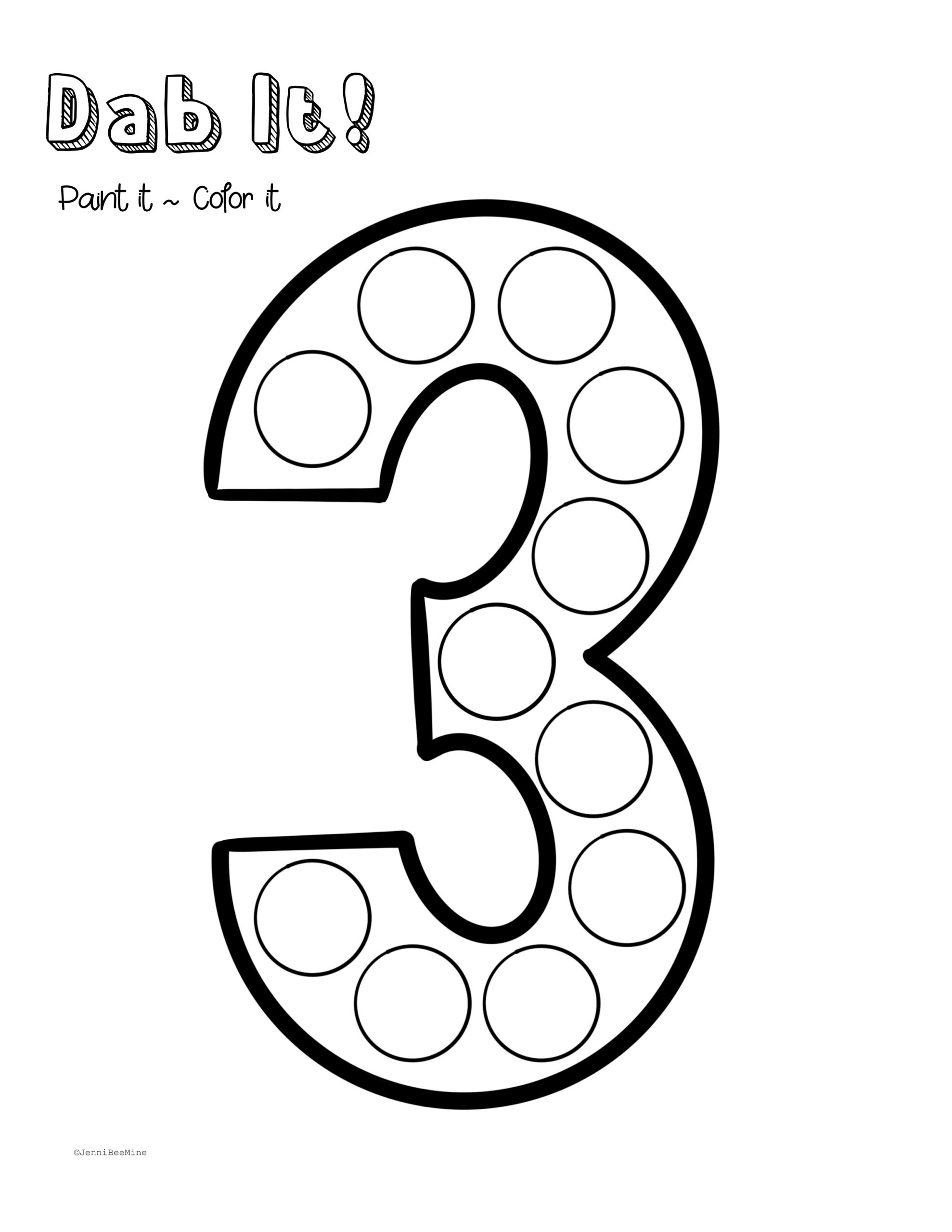 Number 3 Template Printable