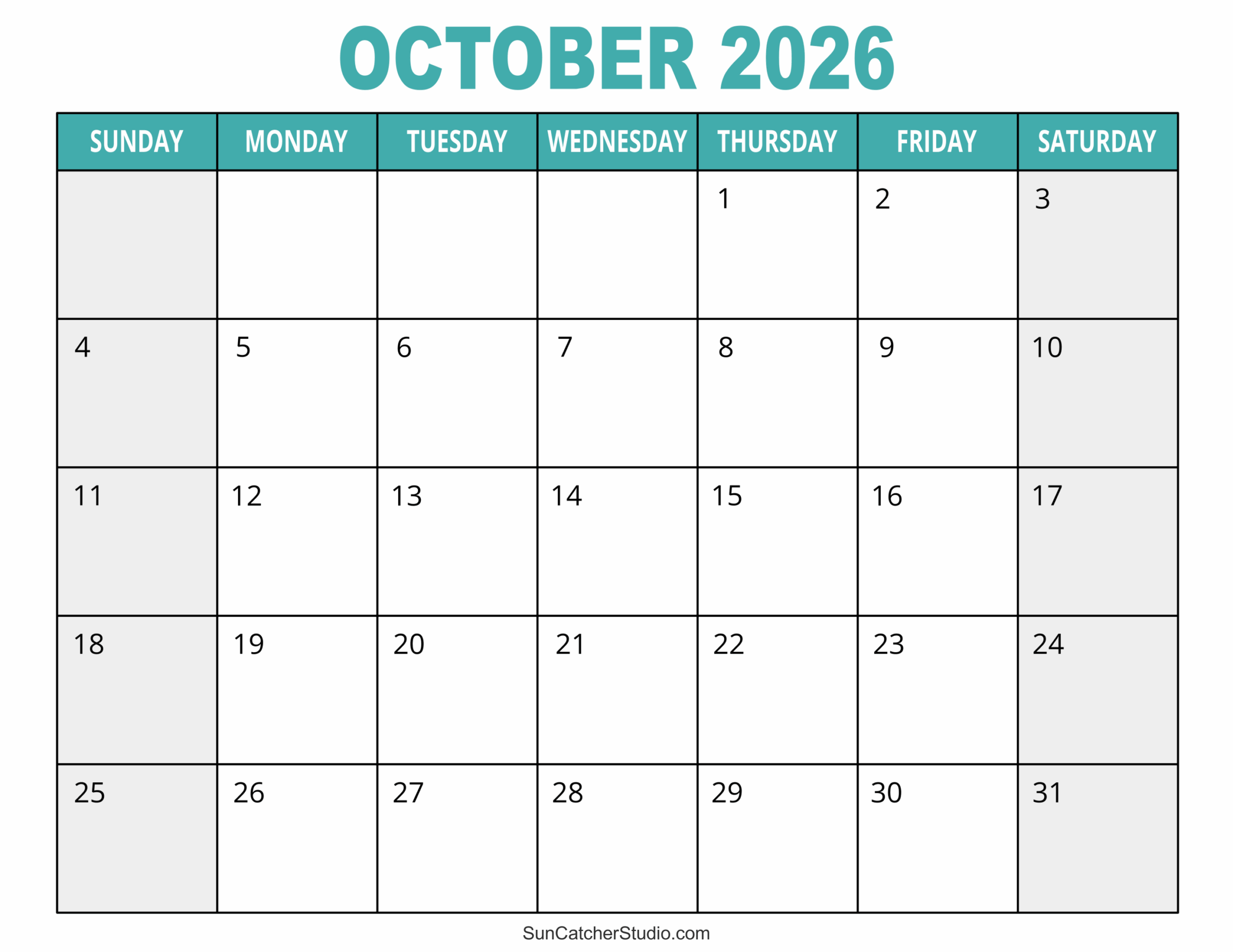 Free Printable Calendar October November 2026