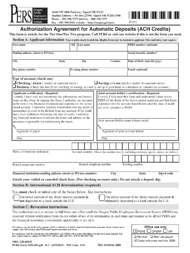 Oregon Pers Forms Fill Out amp Sign Online DocHub