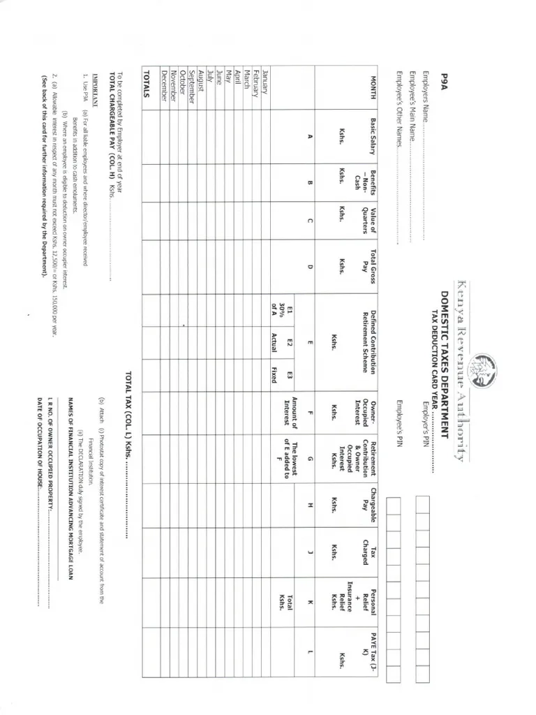 P9 Form PDF