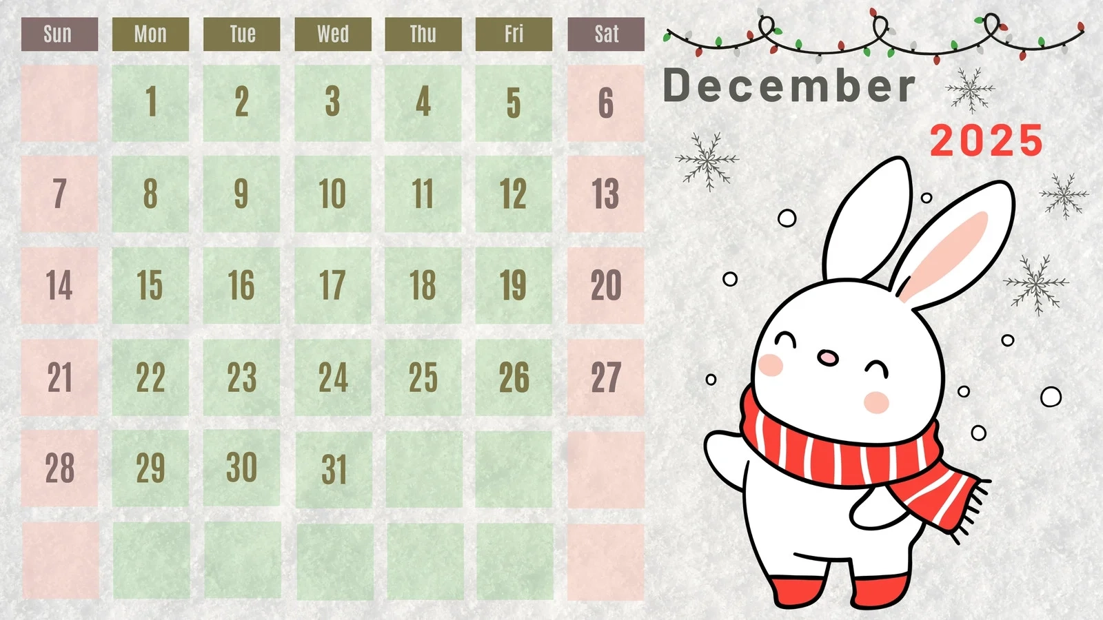 Page 5 Free Custom Printable Christmas Calendar Templates Canva