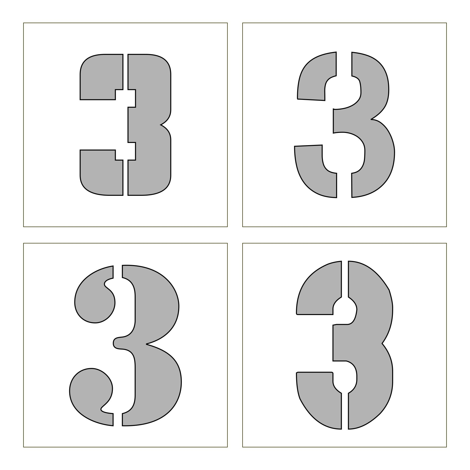 PATIKIL 3 Inch Number Stencils 20 Pack Reusable Plastic Numbers 