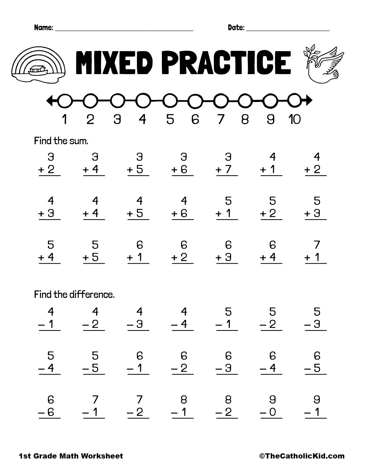 Addition Printable Worksheets For First Grade