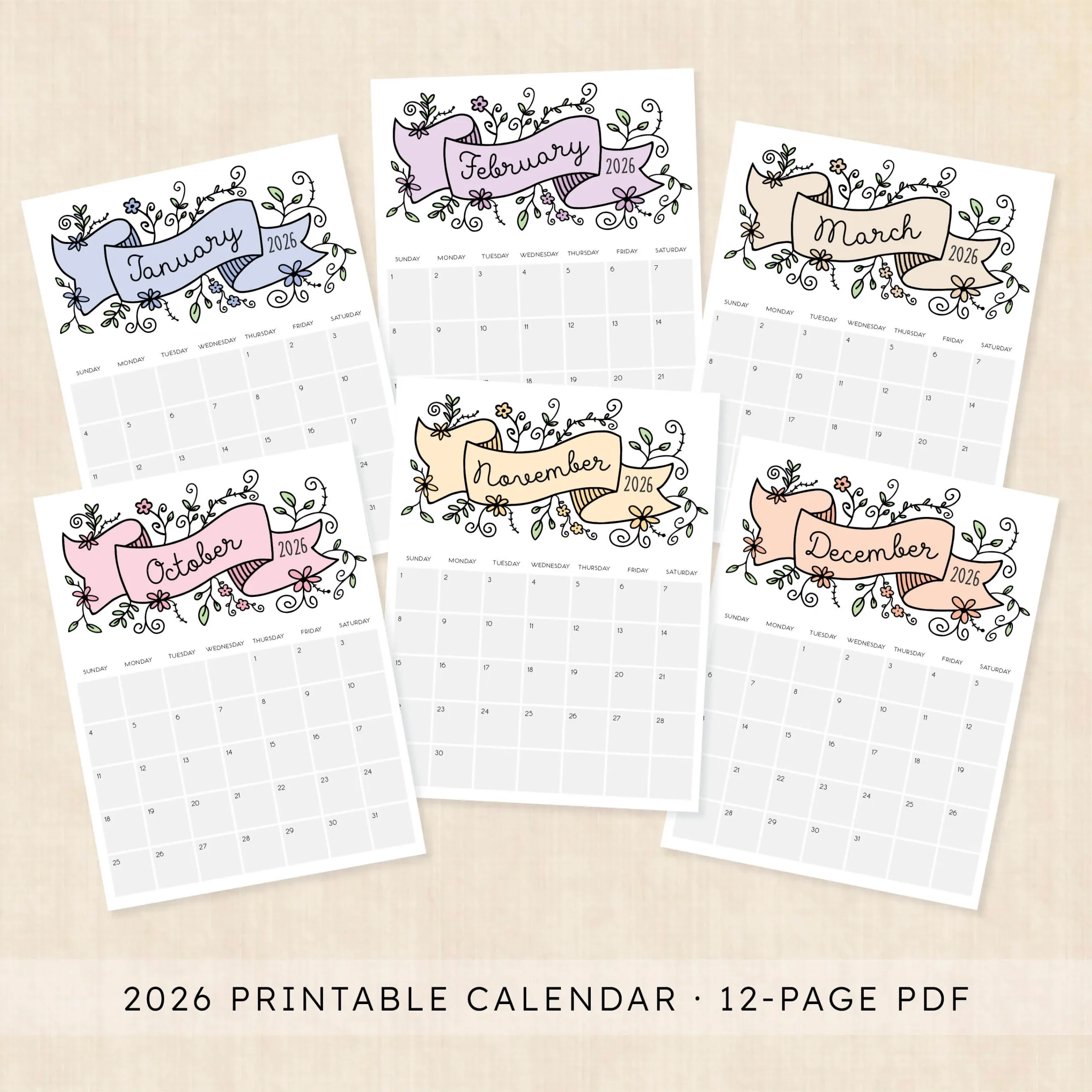 Printable Mini Calendar 2026