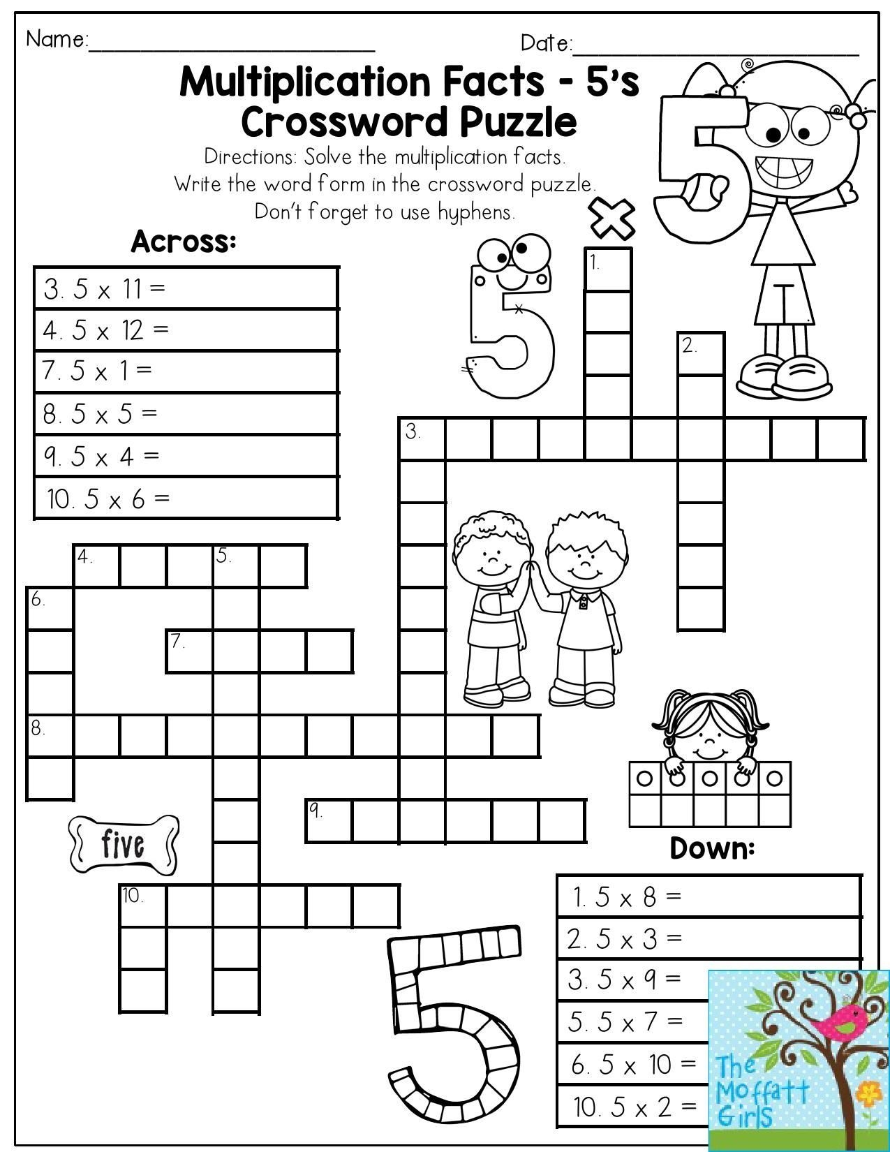 Free Printable Crossword Puzzles 3rd Grade