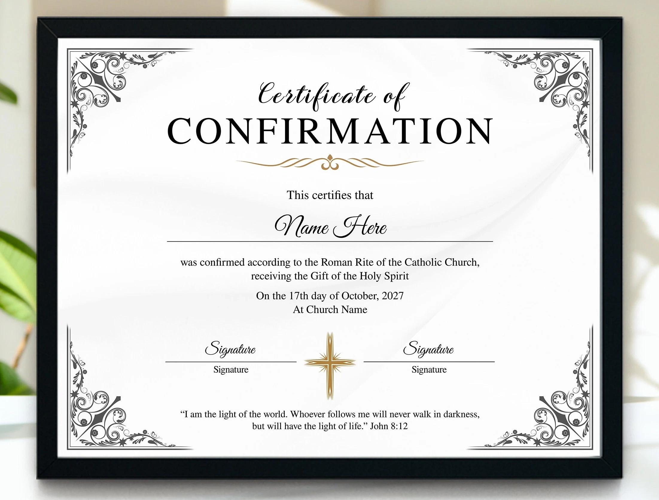 Printable Confirmation Certificate Church Certificate Template 