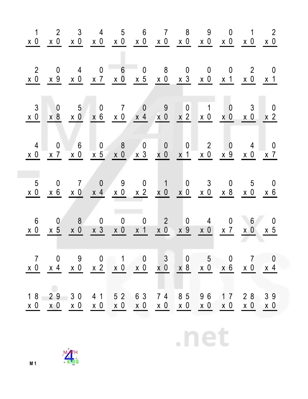 Free Printable Multiplication Worksheets 5s