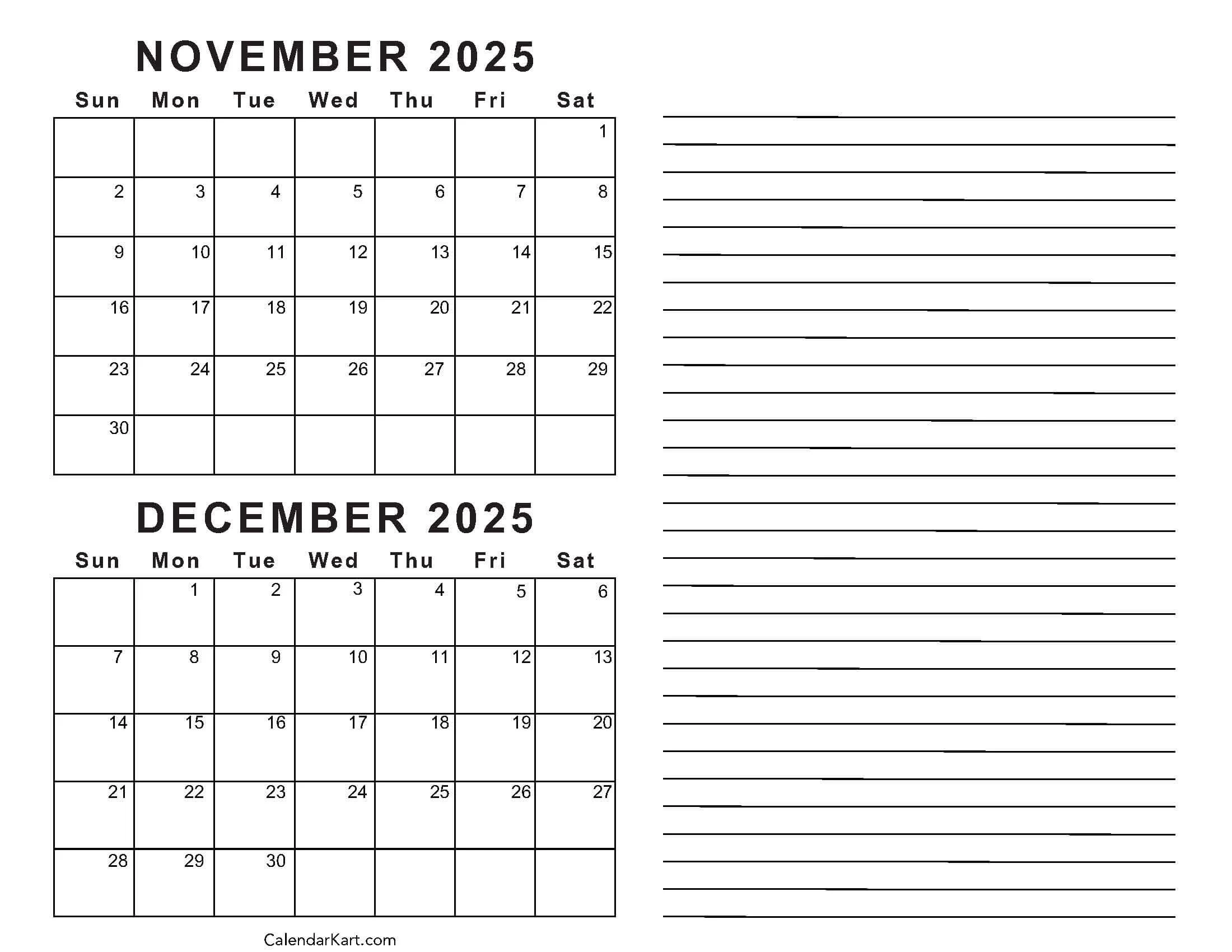 November December January Calendar Printable