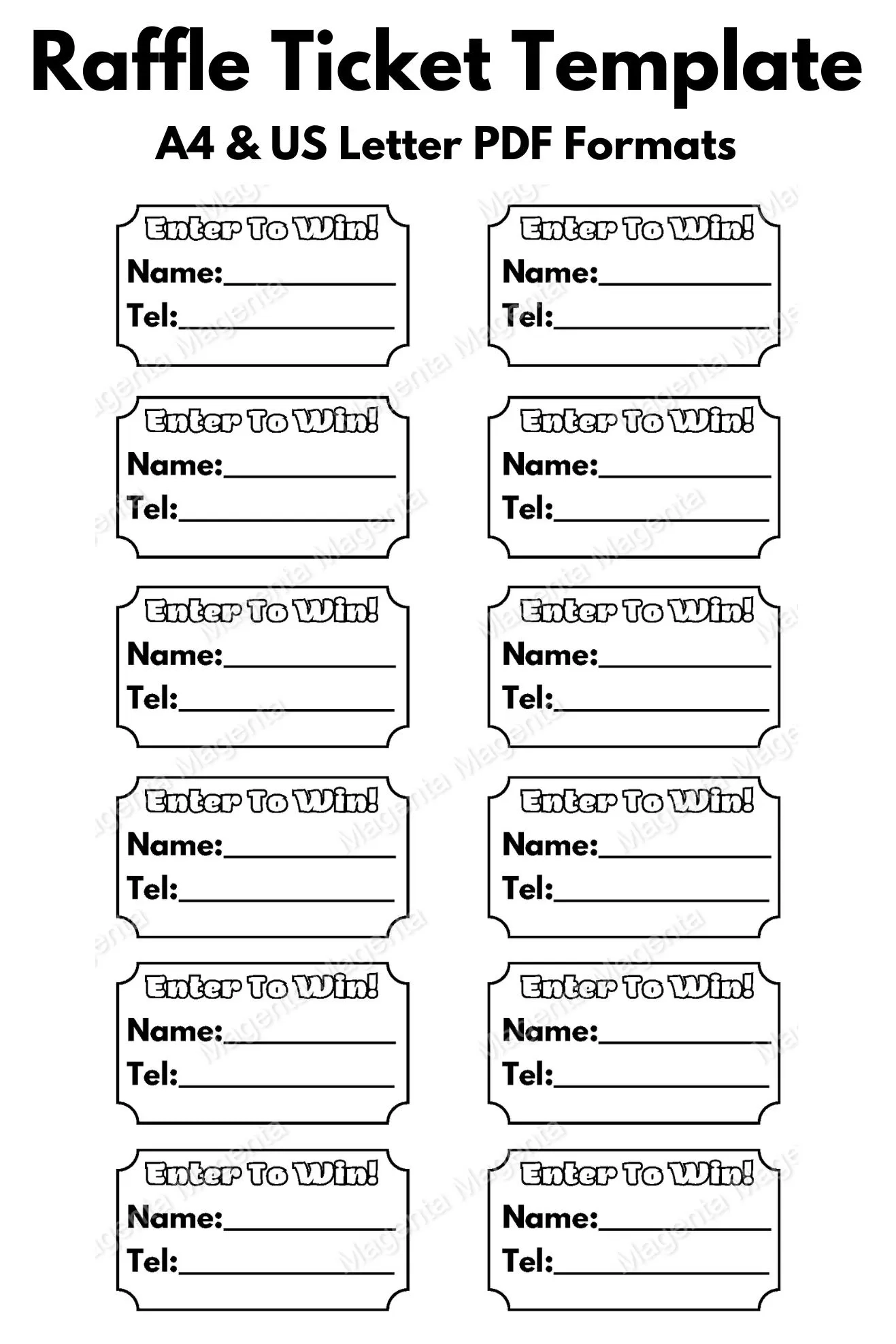 Printable Pdf Raffle Ticket Template