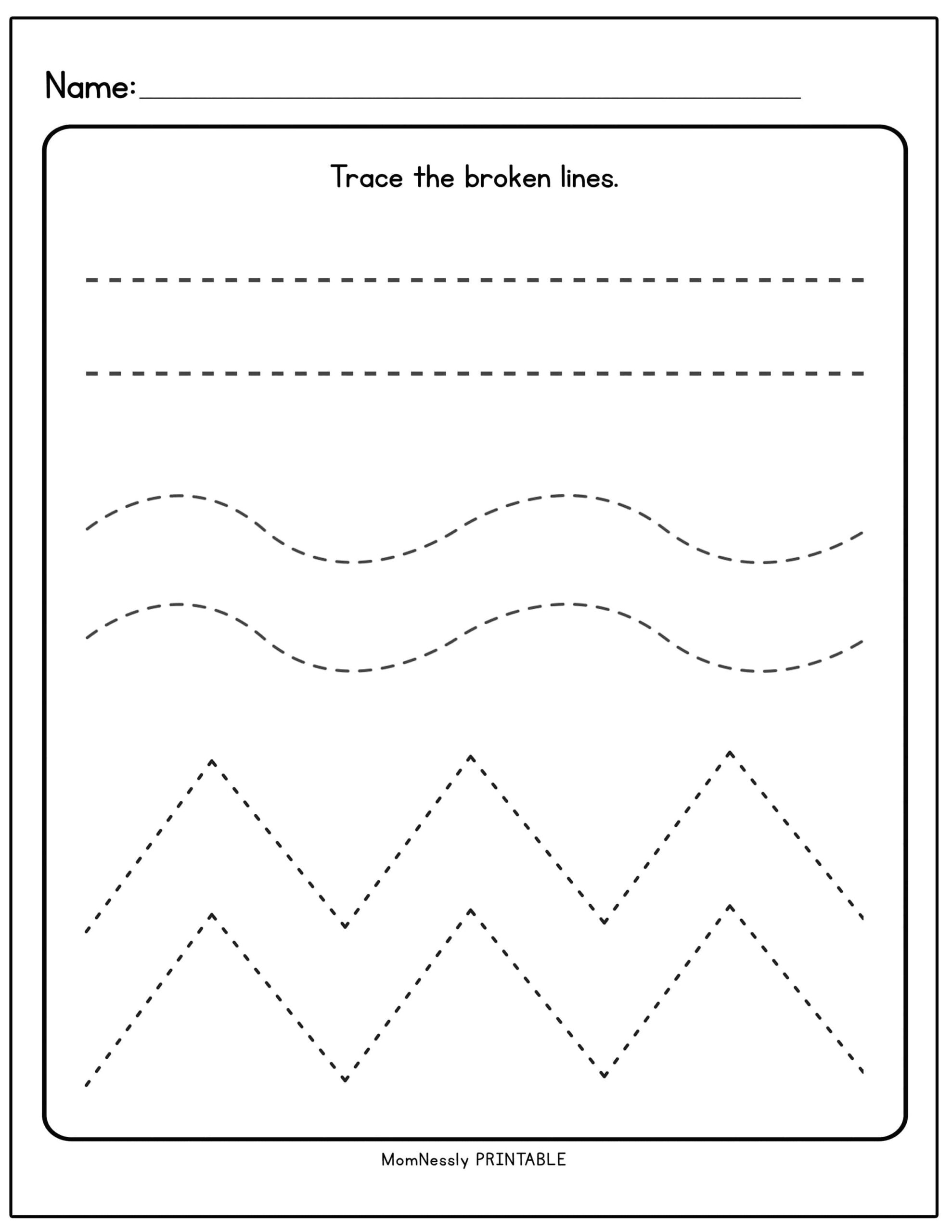 Printable Tracing Lines Worksheets