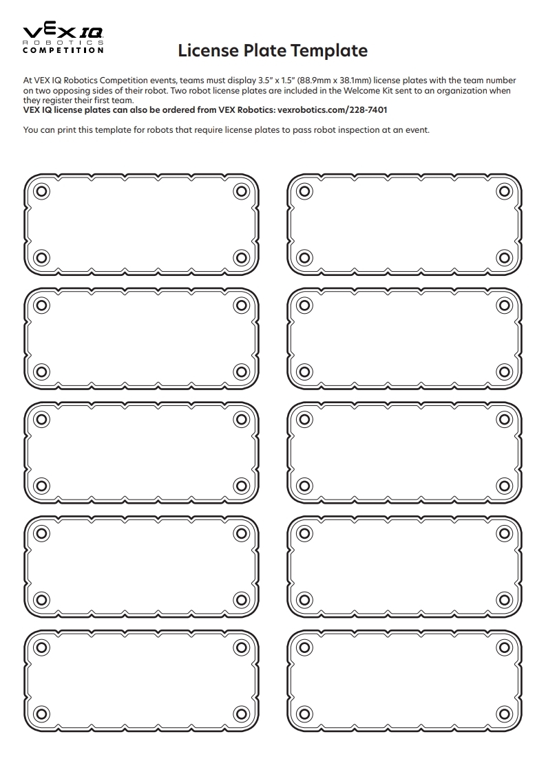Printable License Plate Template Pdf