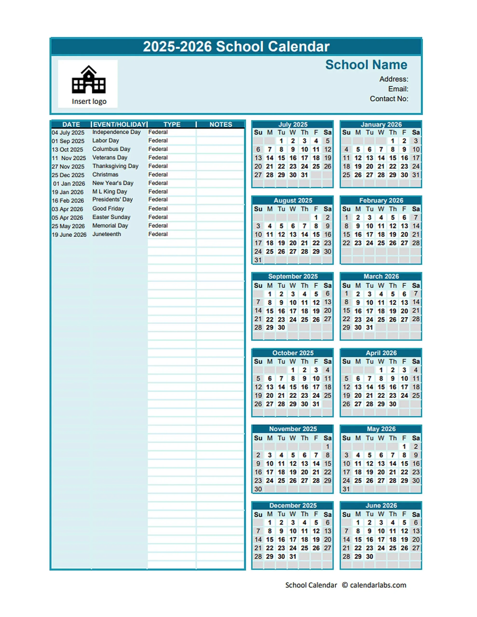 Scasd 20252026 Calendar School Academic Calendar