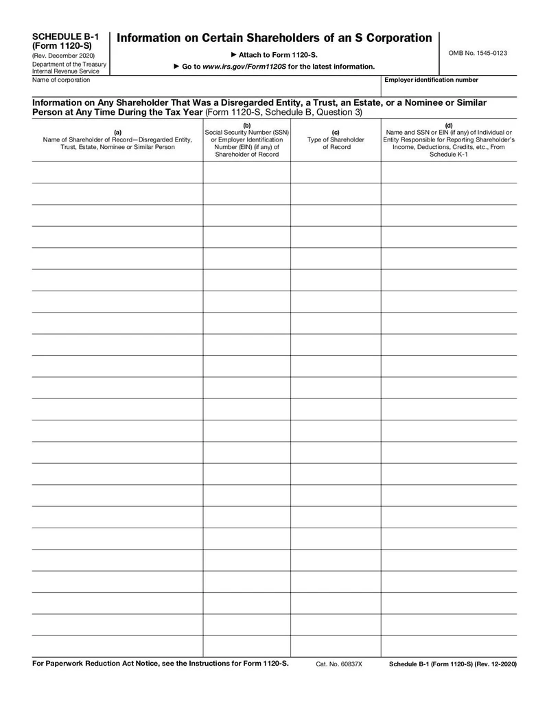 Schedule B 1 Form 1120 S Fill And Sign Online With Lumin