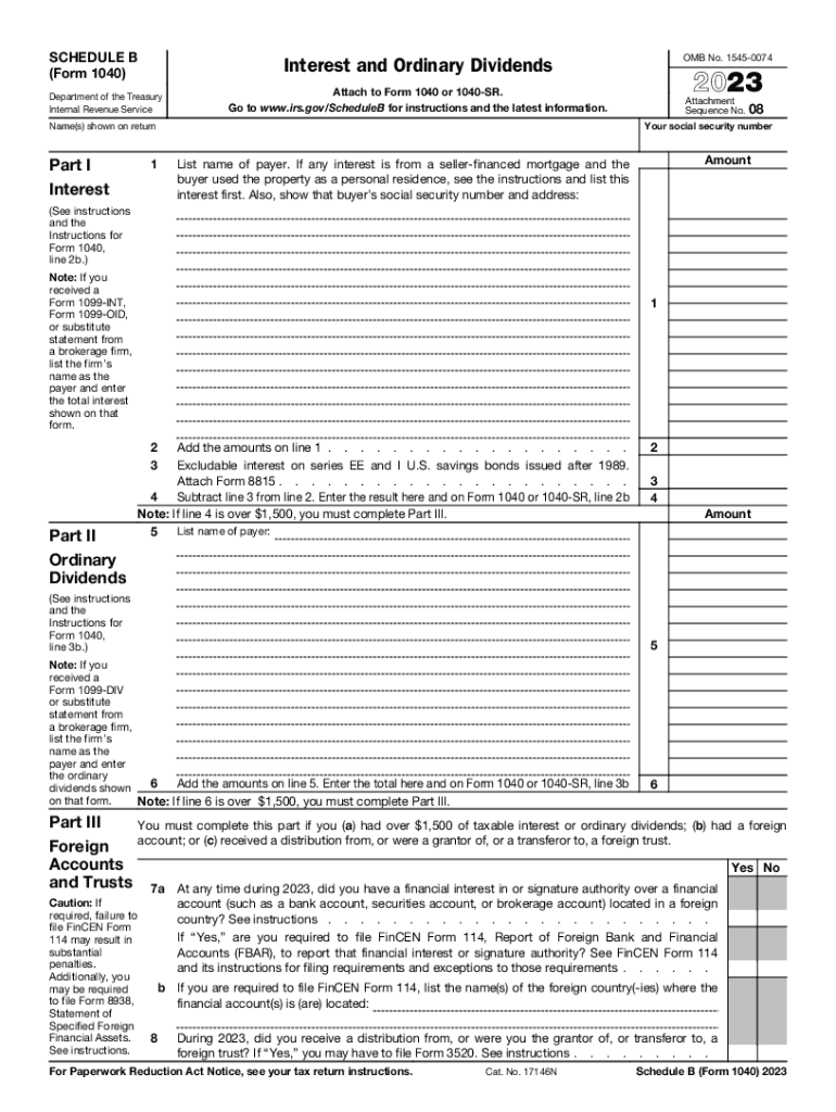 Schedule B Fill Out amp Sign Online DocHub