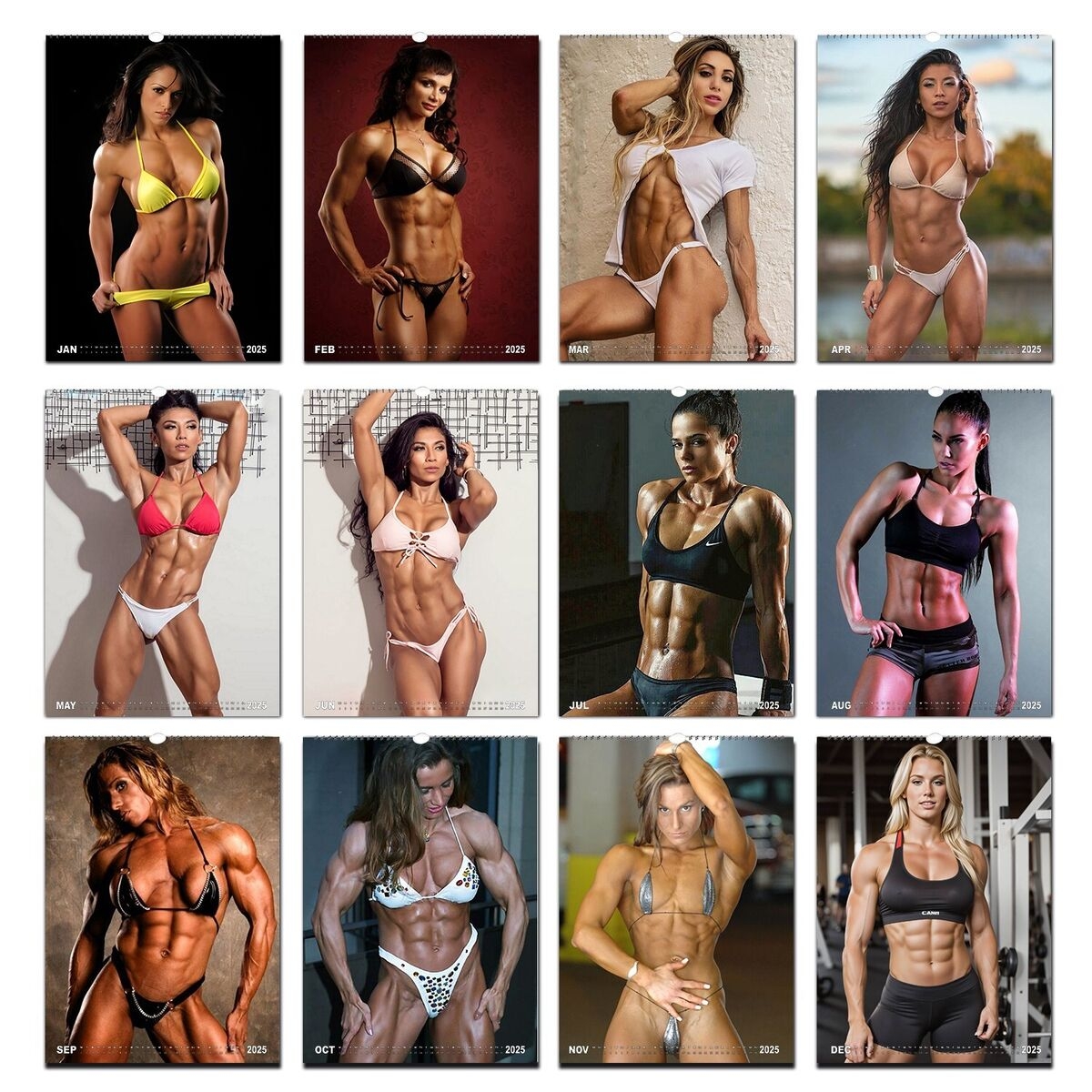 Sexy Beautiful Calendar Girls Muscular Women 2025 26 Calendar