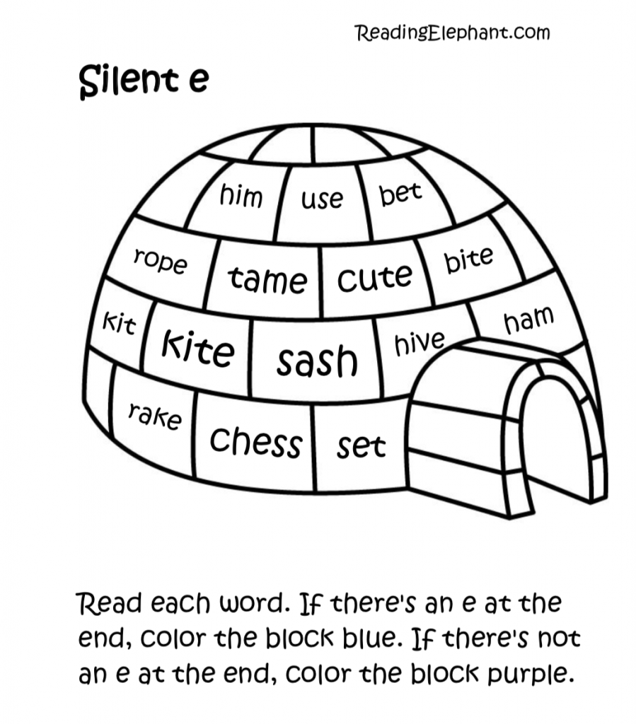 Silent E Book Printable