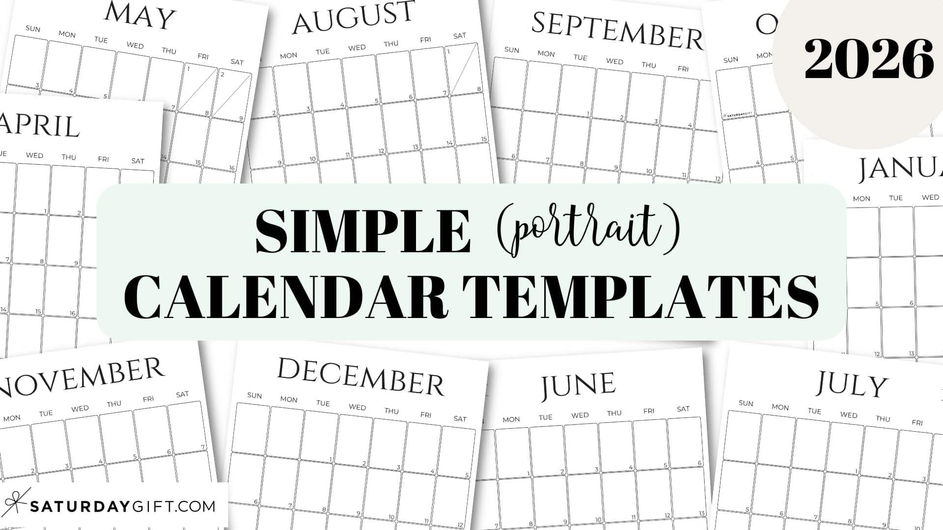 Free Printable Blank Calendar Template 2026