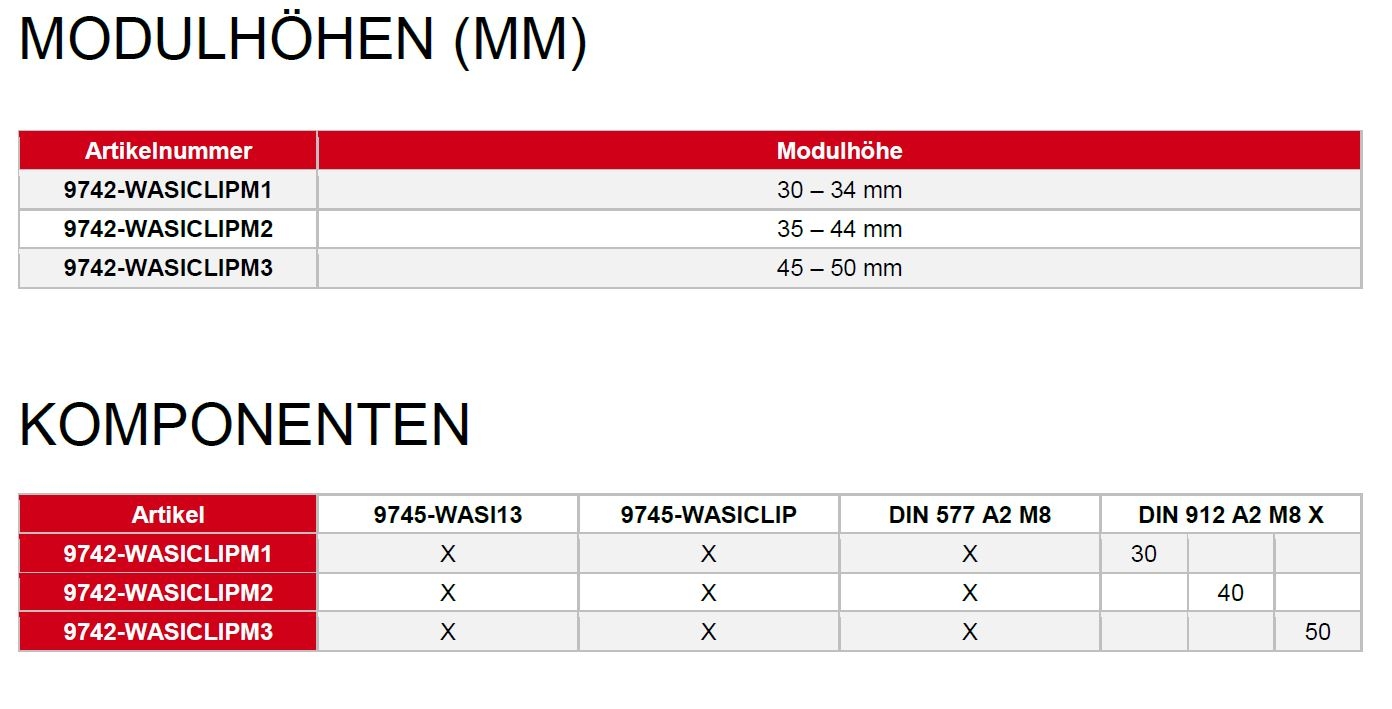 Solar Mittelklemmen CLIPS F r Modulh hen 35mm 44mm