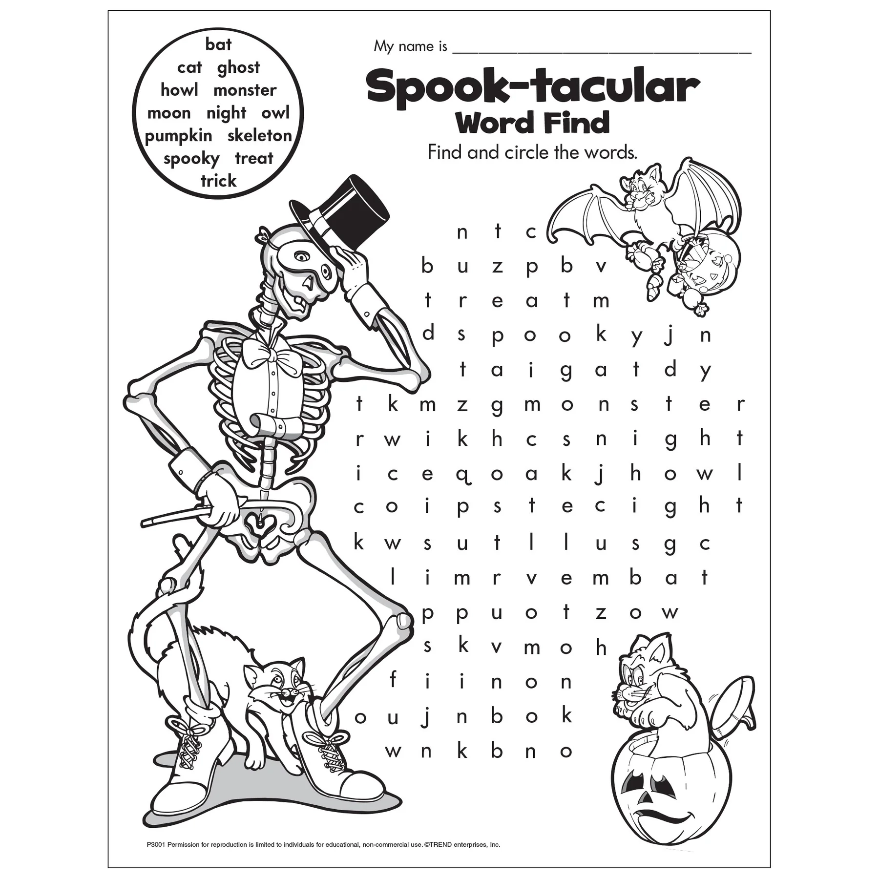 Spook tacular Halloween Word Find Free Printable TREND 