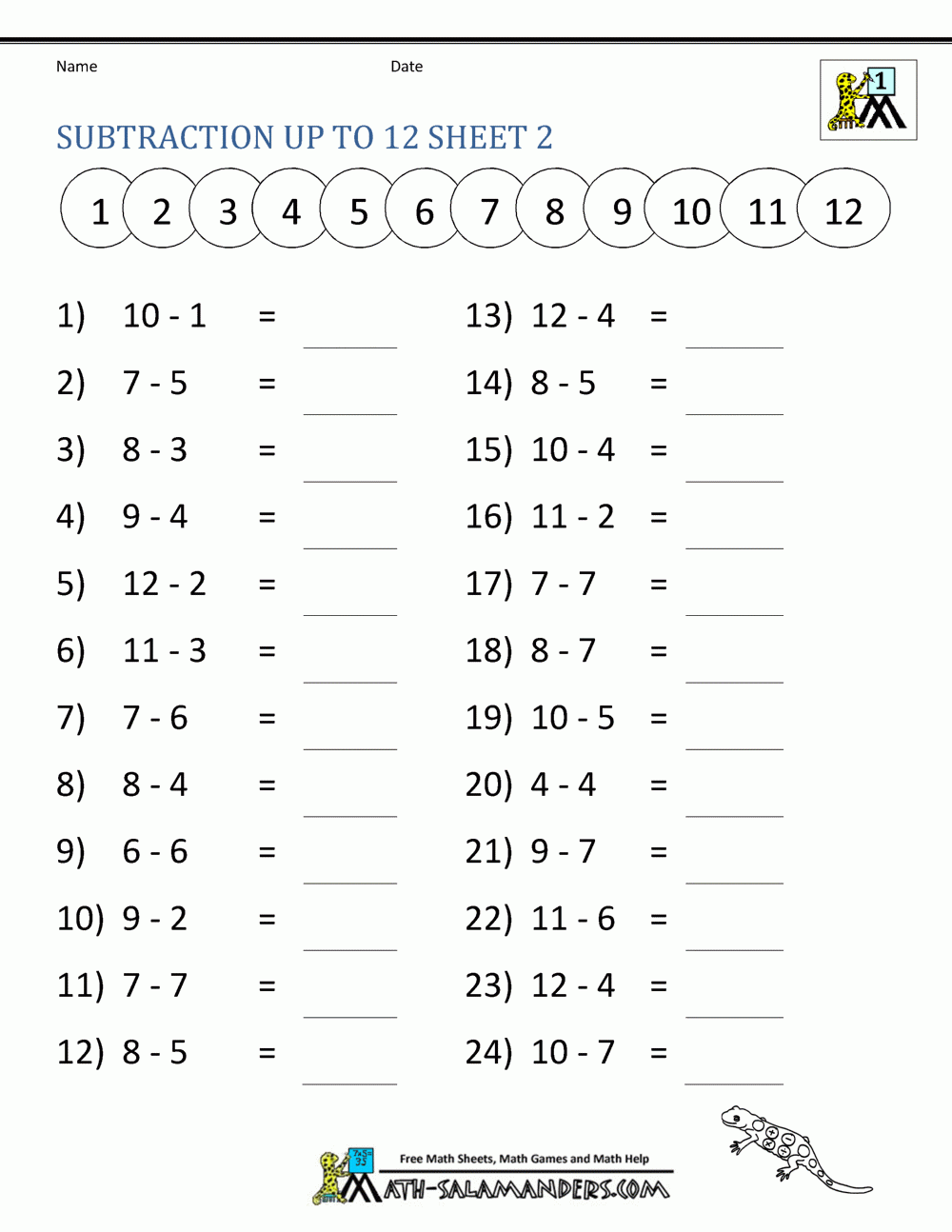 First Grade Worksheets Printable Math