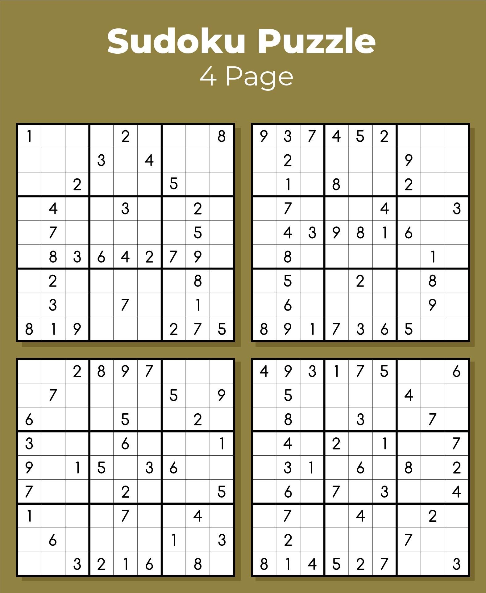 Free Sudoku Puzzles Printable