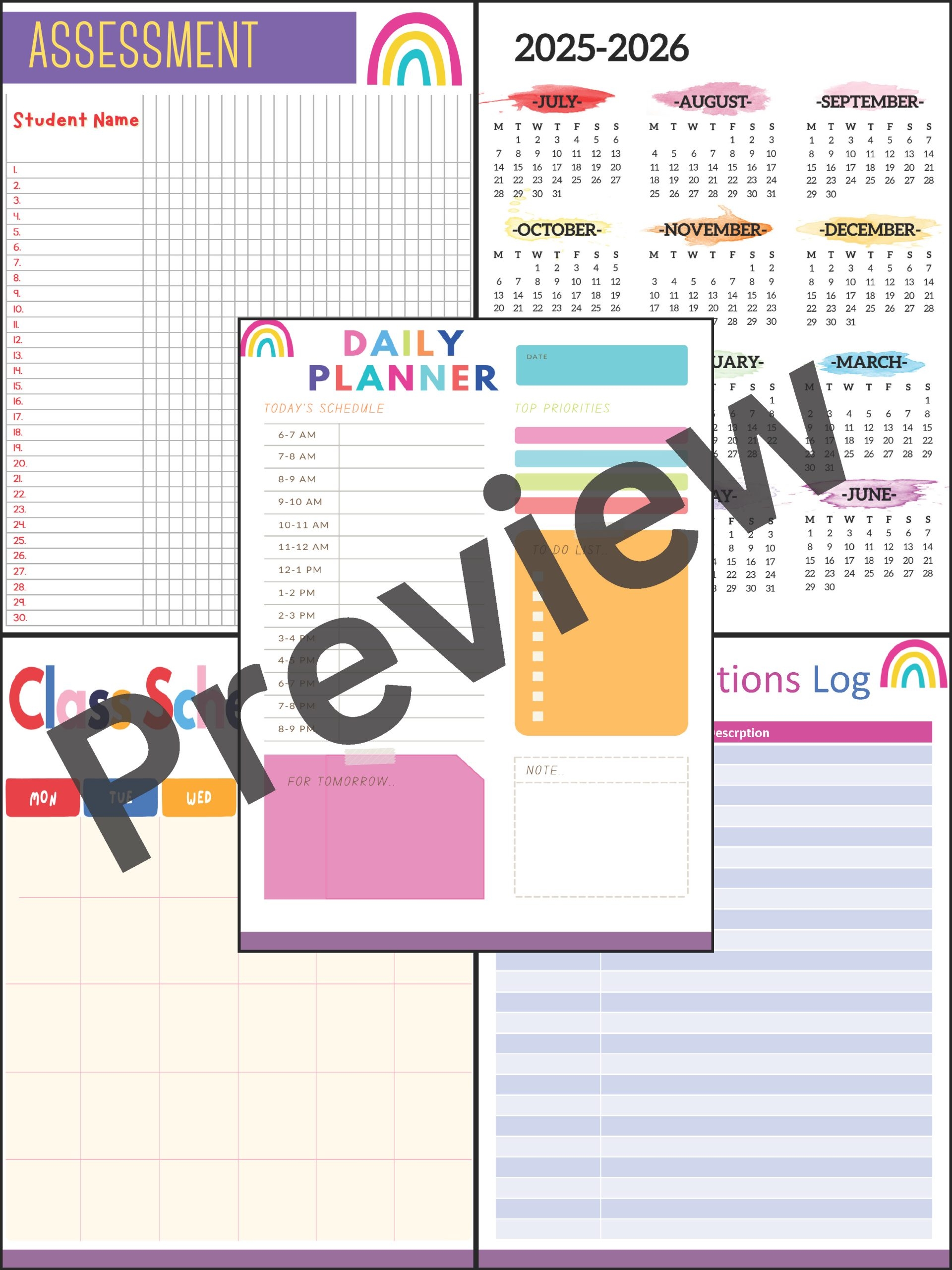 Teacher Planner 2025 2026 Printable amp Editable amp Digital Weekly 
