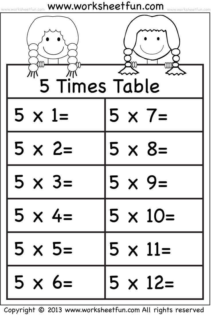 Times Table Worksheet Printable