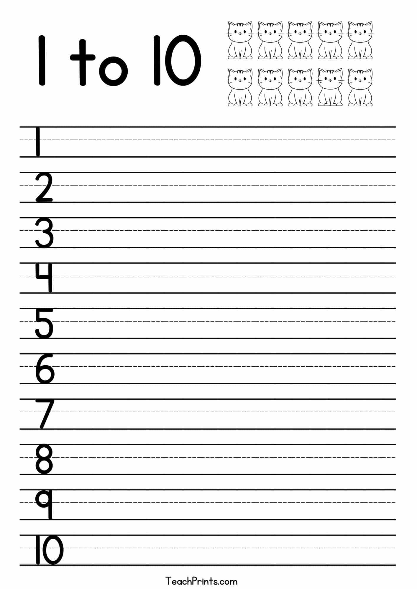 Free Printable Number Tracing Worksheets 1-10