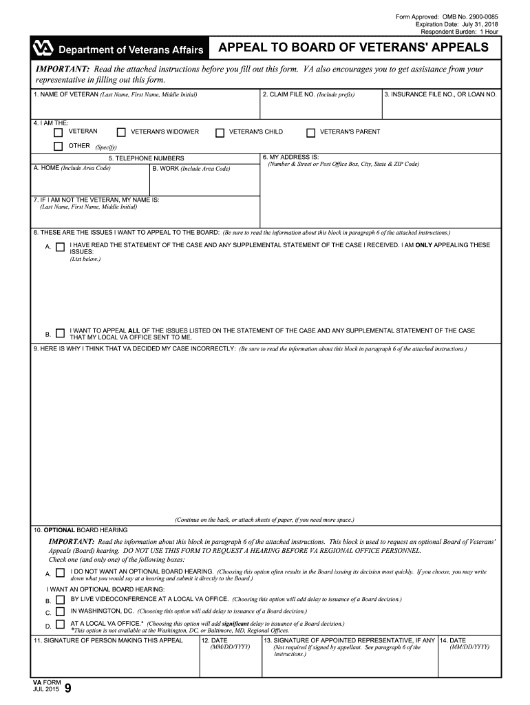 Va Forms Printable 20 0995