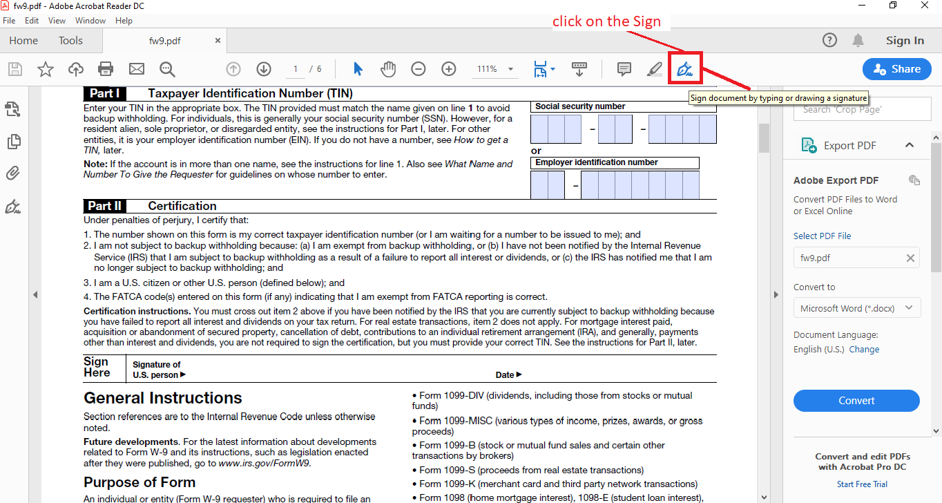 W 9 Form Fillable Printable Downloadable 2023 Instructions 