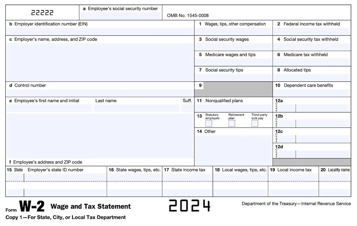 W2 Form 2026 Printable
