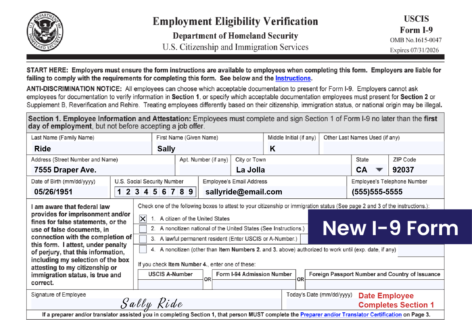 What Is An I 9 Form Employment Eligibility Verification 