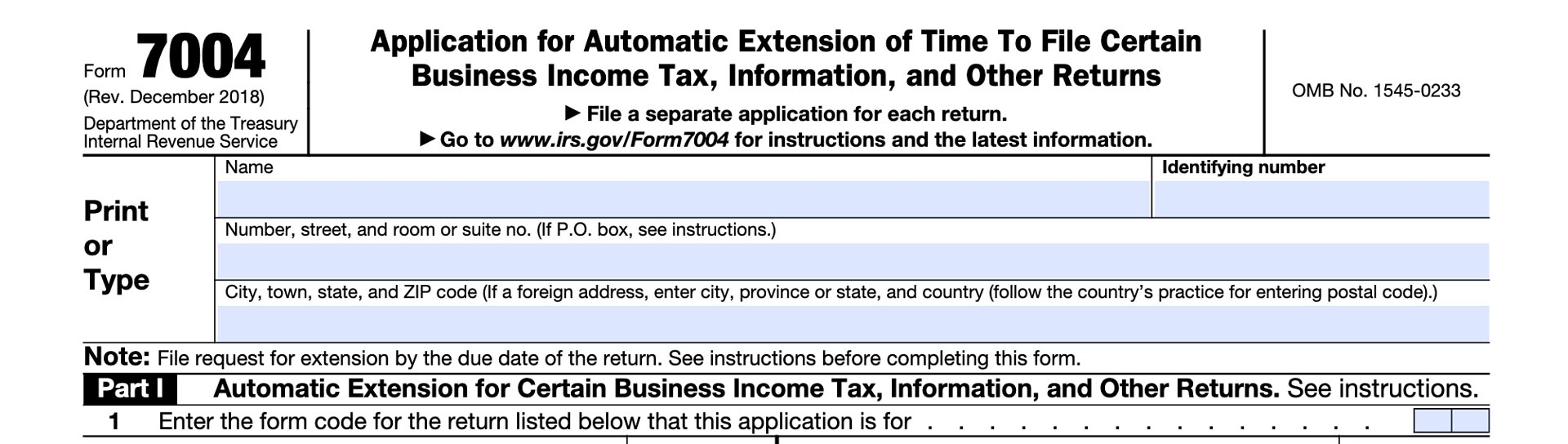 Irs Form 7004 Instructions
