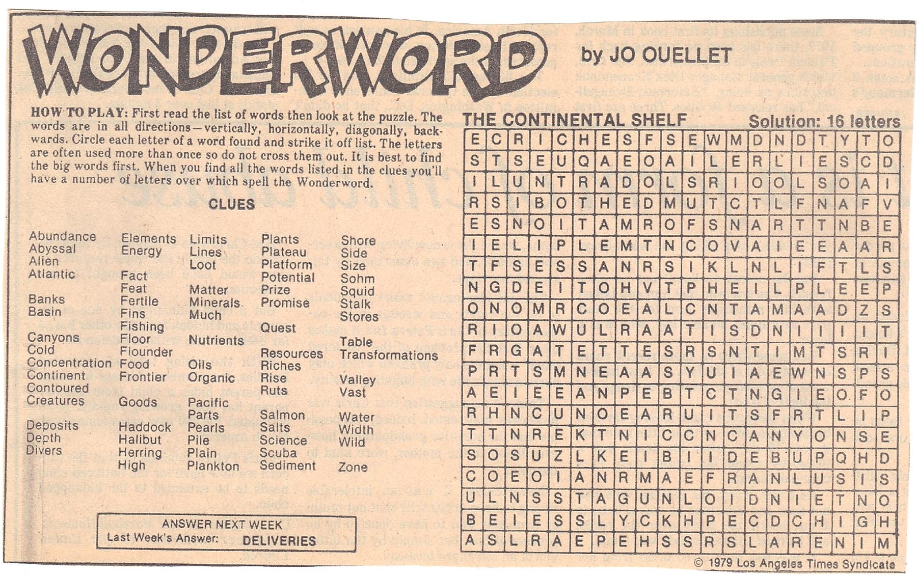 Today's Free Printable Wonderword Puzzles