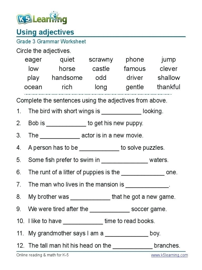worksheet english grammar worksheets for grade 4 worksheets