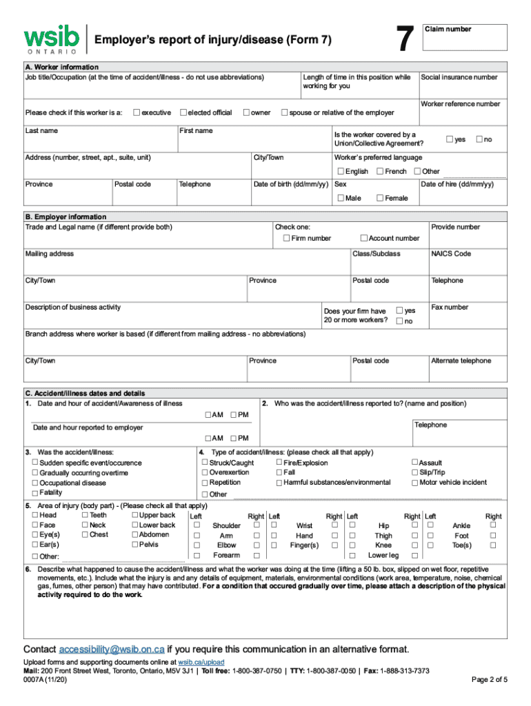 Wsib Form 7 Fill Out amp Sign Online DocHub