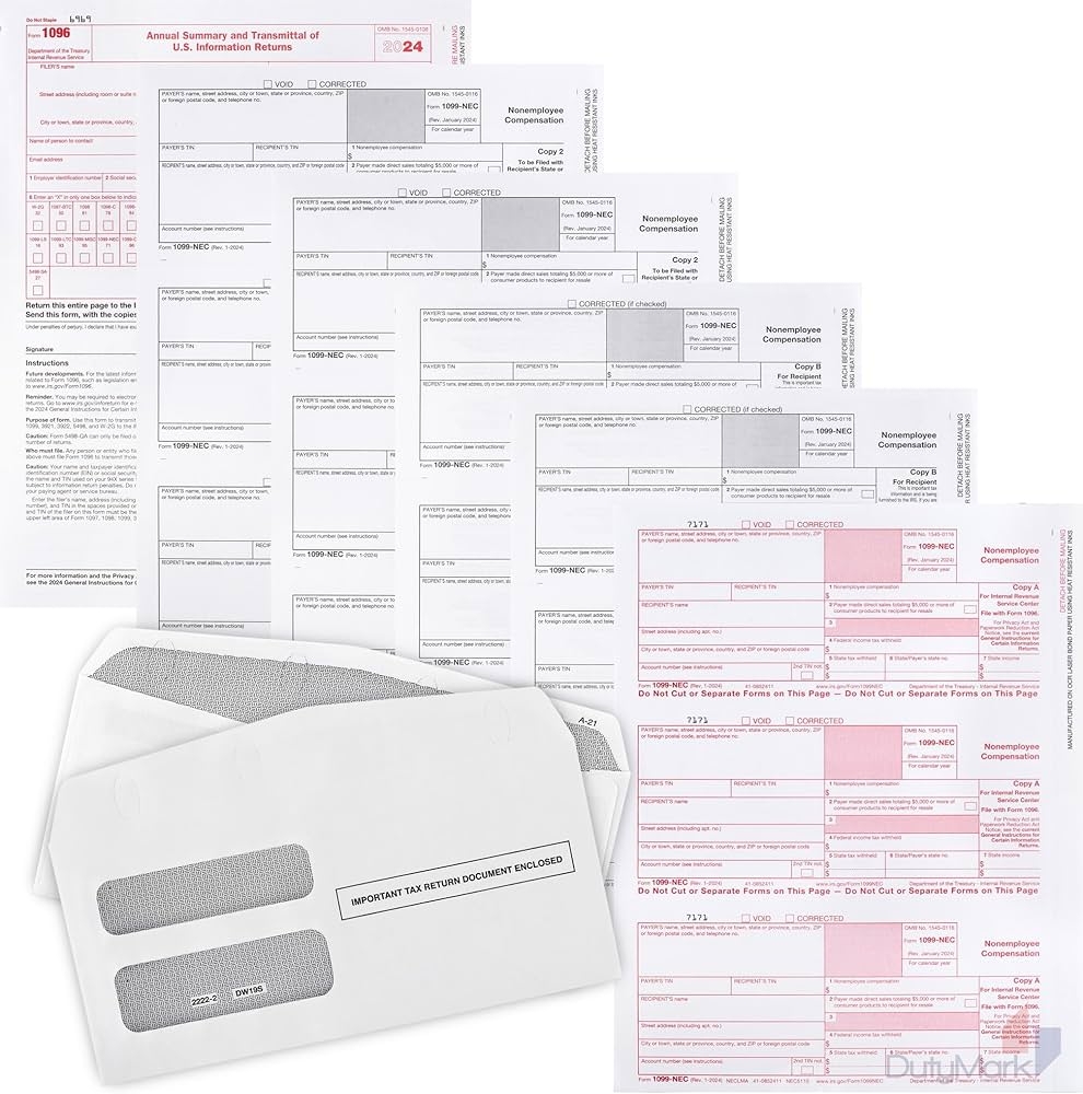 1099 NEC Tax Forms 2022 50 4 teiliges Steuerformular Set 50 