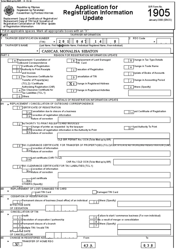 1905 Bir Form PDF Fiscal Year Invoice