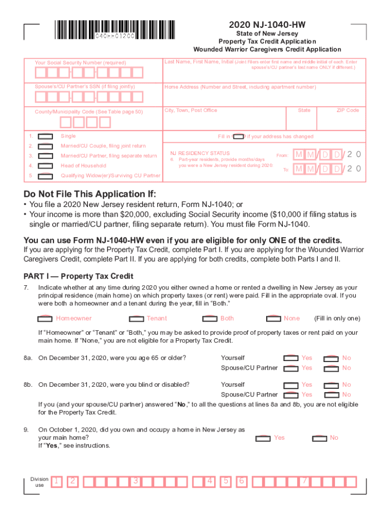 2022 Nj 1040 Hw Fill Out amp Sign Online DocHub
