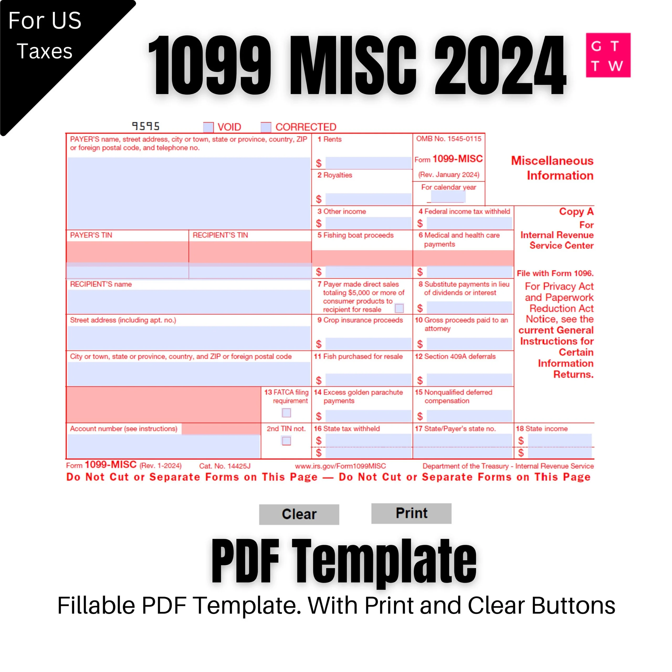 Blank 1099 Form For 2024 Tax Year