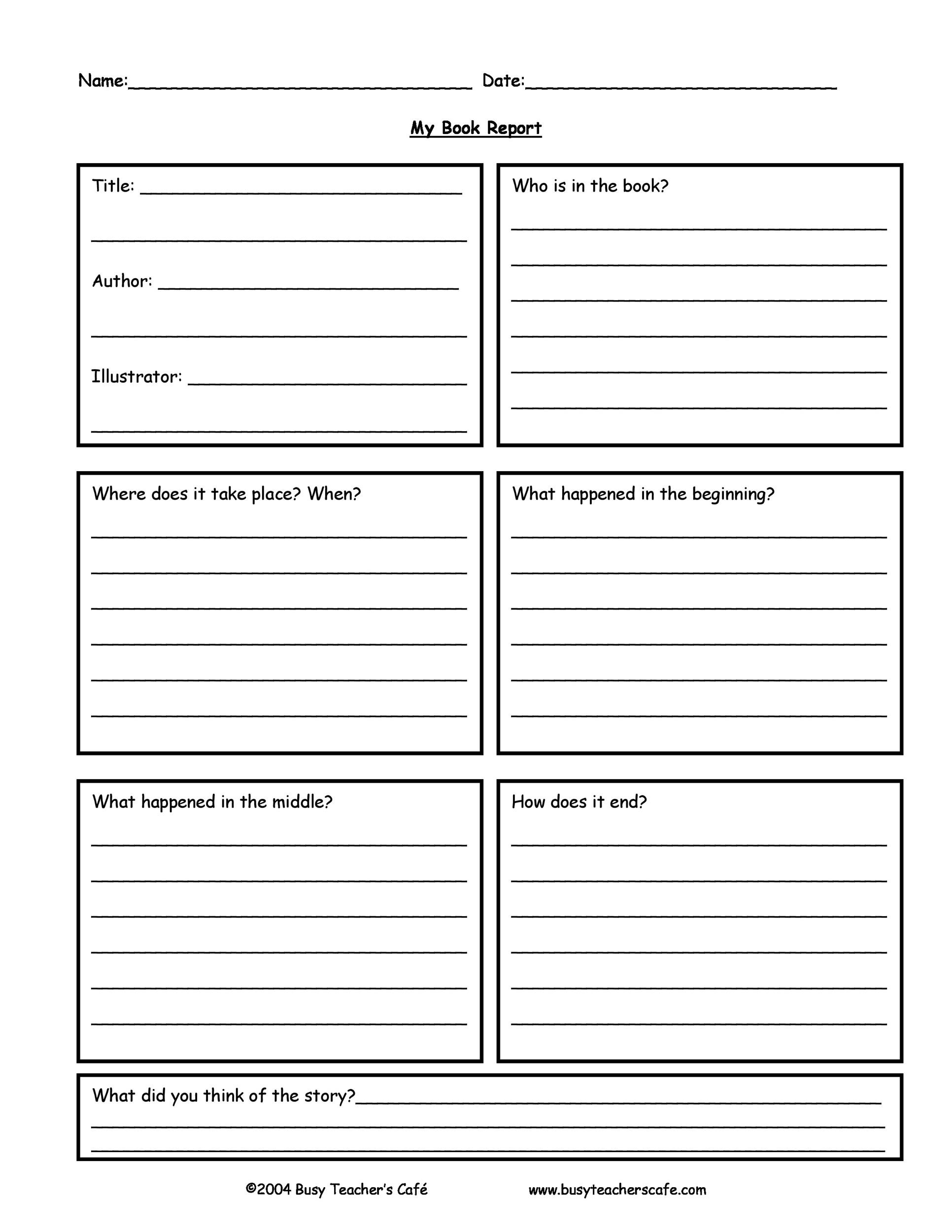 30 Book Report Templates amp Reading Worksheets