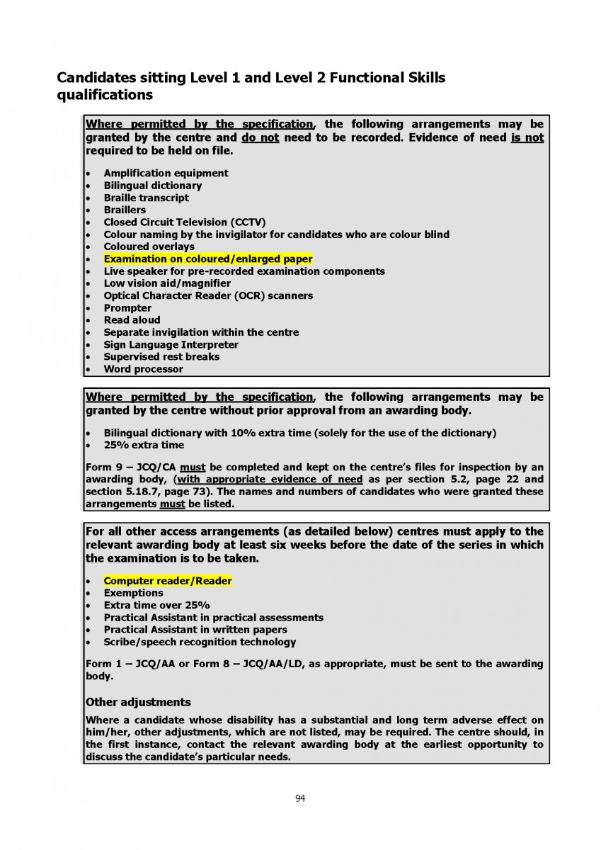Access Arrangements NALDIC