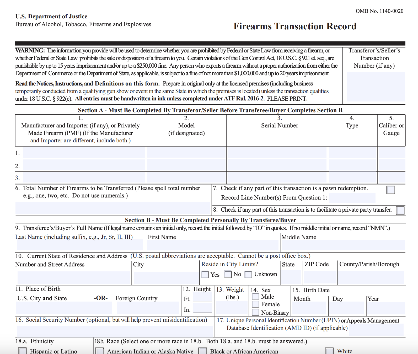 New 4473 Form Pdf Free Download